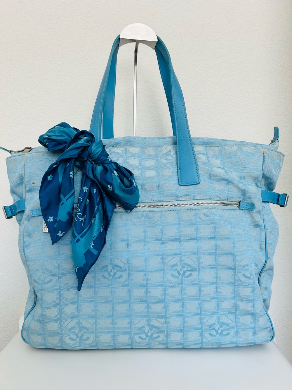 🩵CHANEL🩵Light Blue Tote Travel Bag